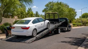 Fahrzeugabholung mit Abschleppwagen 